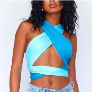 NWT Princess Polly Alessia Top Spliced Blue